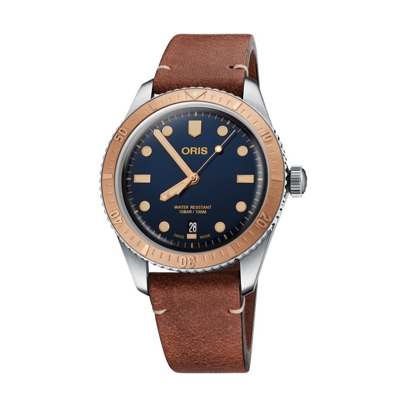 Divers Sixty-Five Steel/Bronze 40M Leather