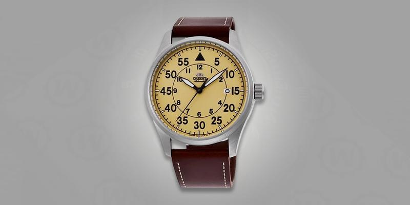 Orient Pilot Watch Creme-Colored Dial Leather Strap