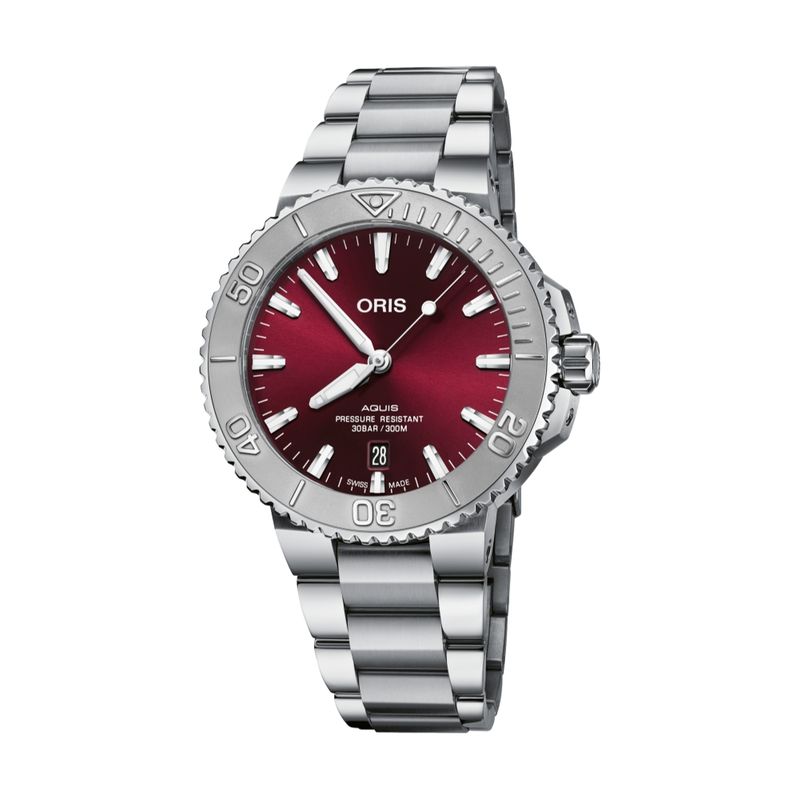 Aquis Date Cherry Dial Edition