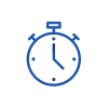 Icon of a stopwatch in blue