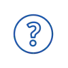 Icon of a question mark in blue