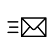 icon of an envelope being sent in black