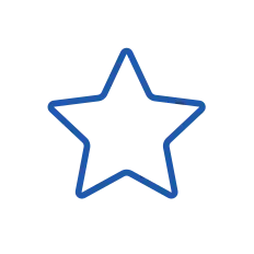 Icon of a star in blue
