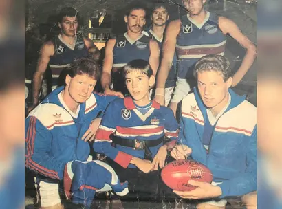 Make-A-Wish Australia's first wish kid Shawn sat with the Western Bulldogs