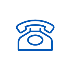 Icon of a telephone in blue