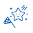 Icon of a net catching a star in blue