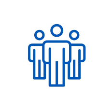 Icon of a group of people in blue