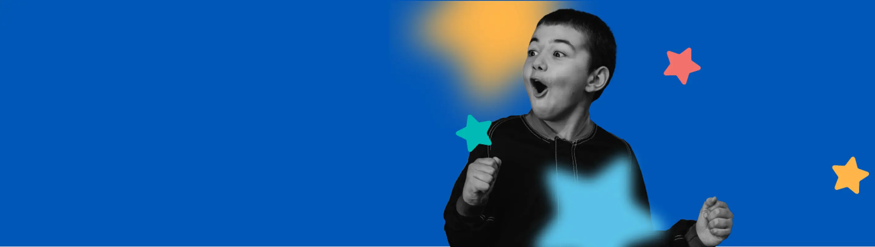 Blue background with colourful stars
