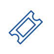 Icon of a ticket in blue