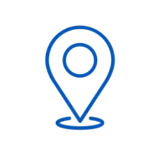 Icon of a location point in blue