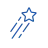 Icon of a shooting star in blue