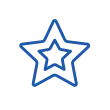 Icon of a star inside another star in blue