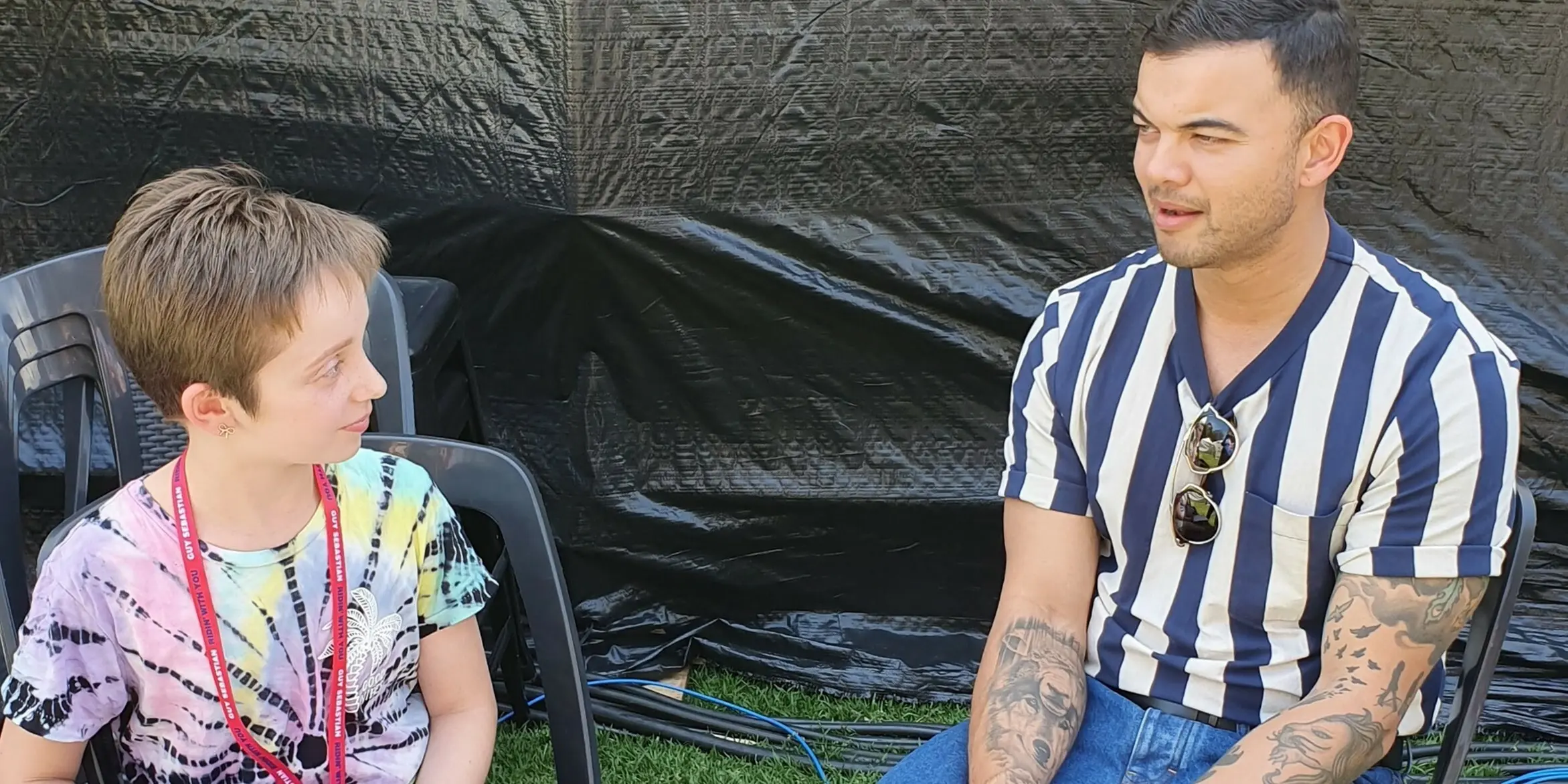 Make-A-Wish Australia wish kid Allegra with singer Guy Sebastian