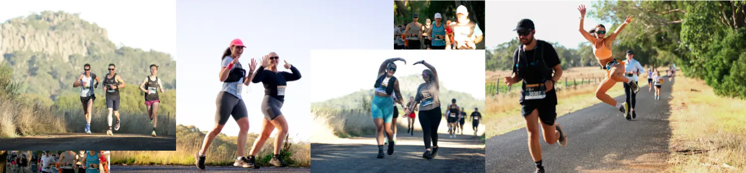 Young man running in blue singlet and backwards cap