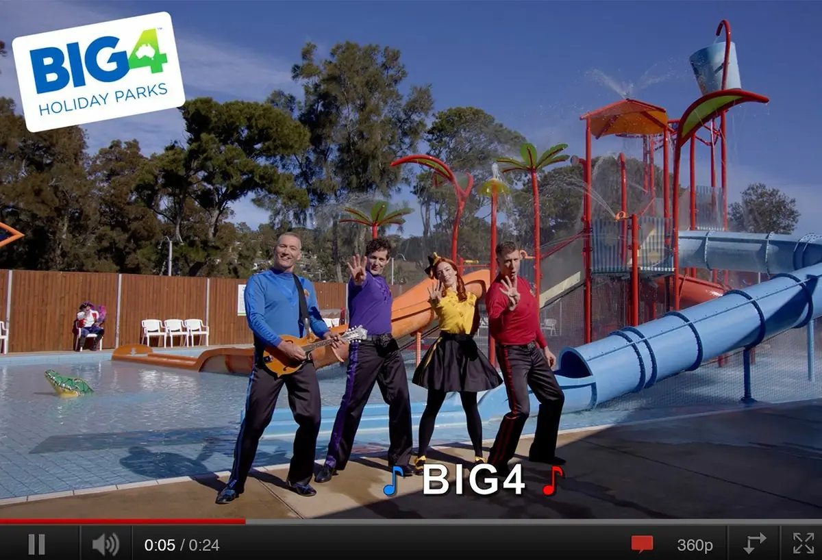 The Wiggles singing at a BIG4 Holiday Park