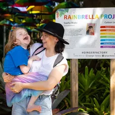 Happy wish child with her mum