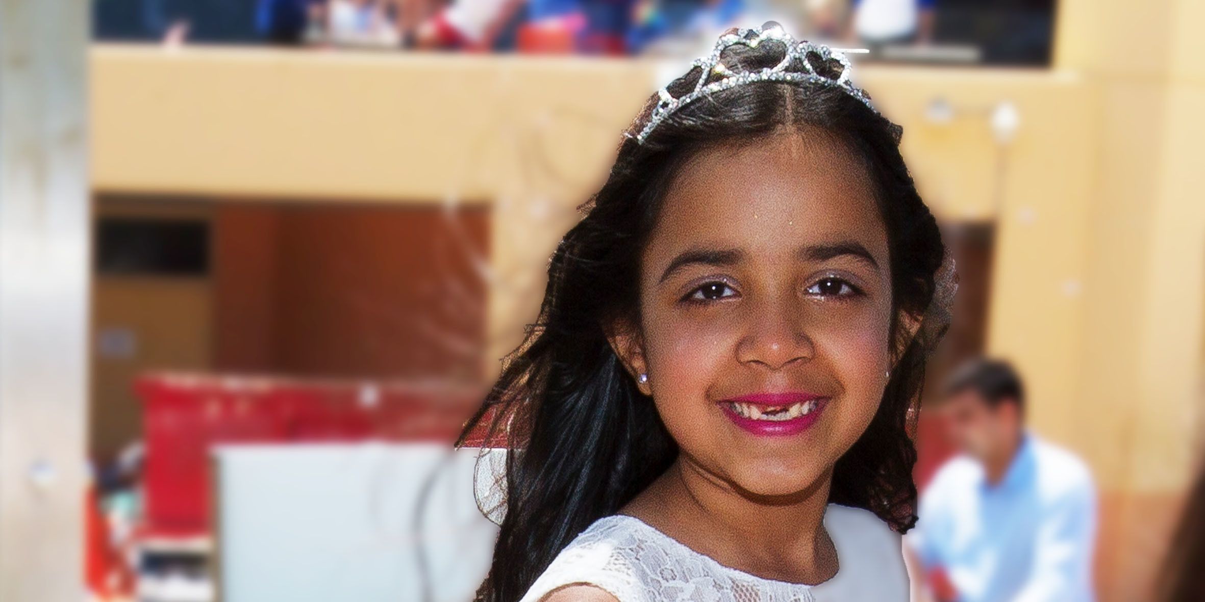 Make-A-Wish kid Priya smiles happily on her wish day to be a princess and have a tea party