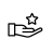 Icon of a hand holding a star in black