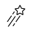 Icon of a shooting star in black
