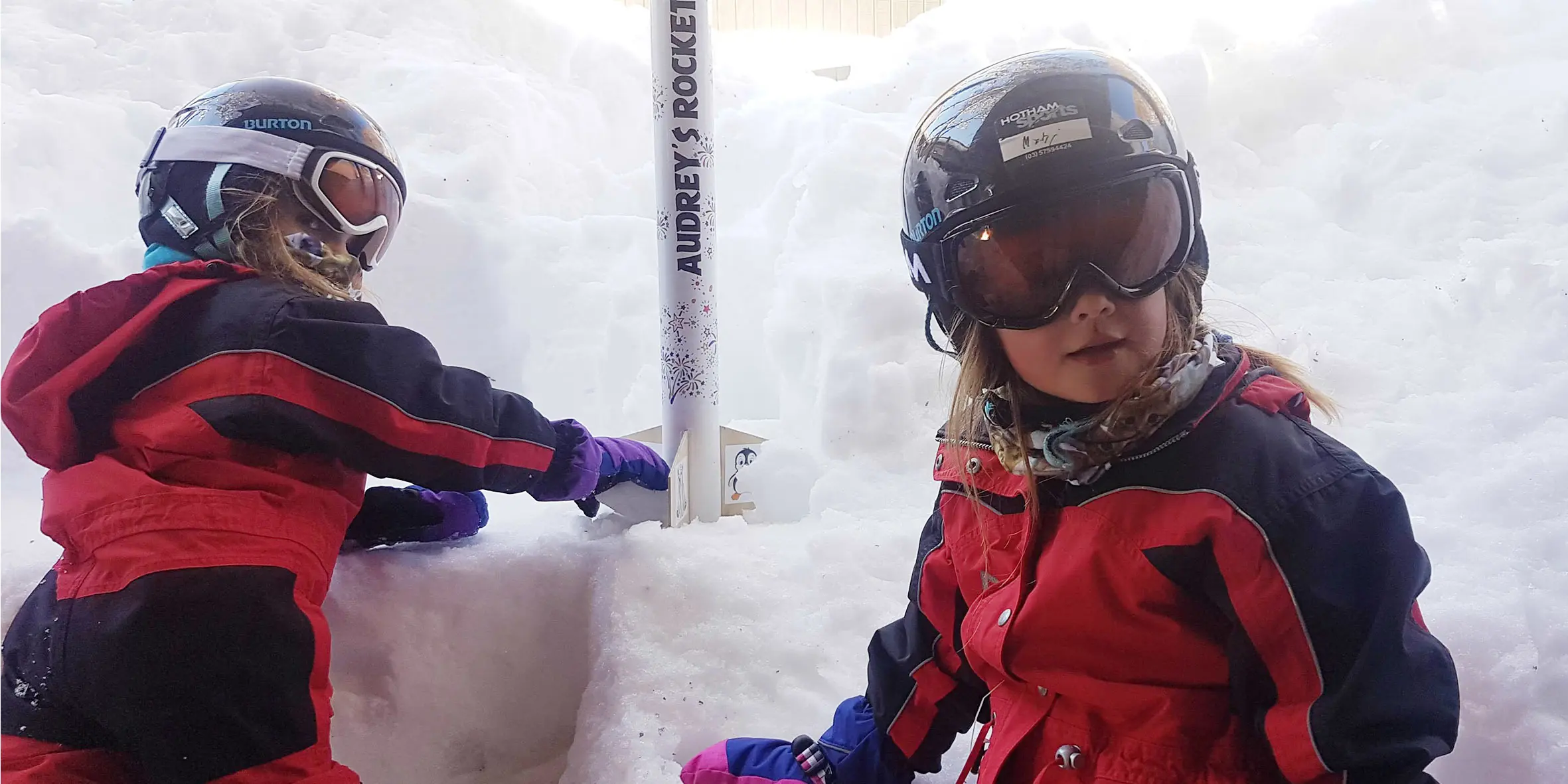 Make A Wish Australia Children's Charity - Audrey and her sister on her wish finding the rocket in the snow