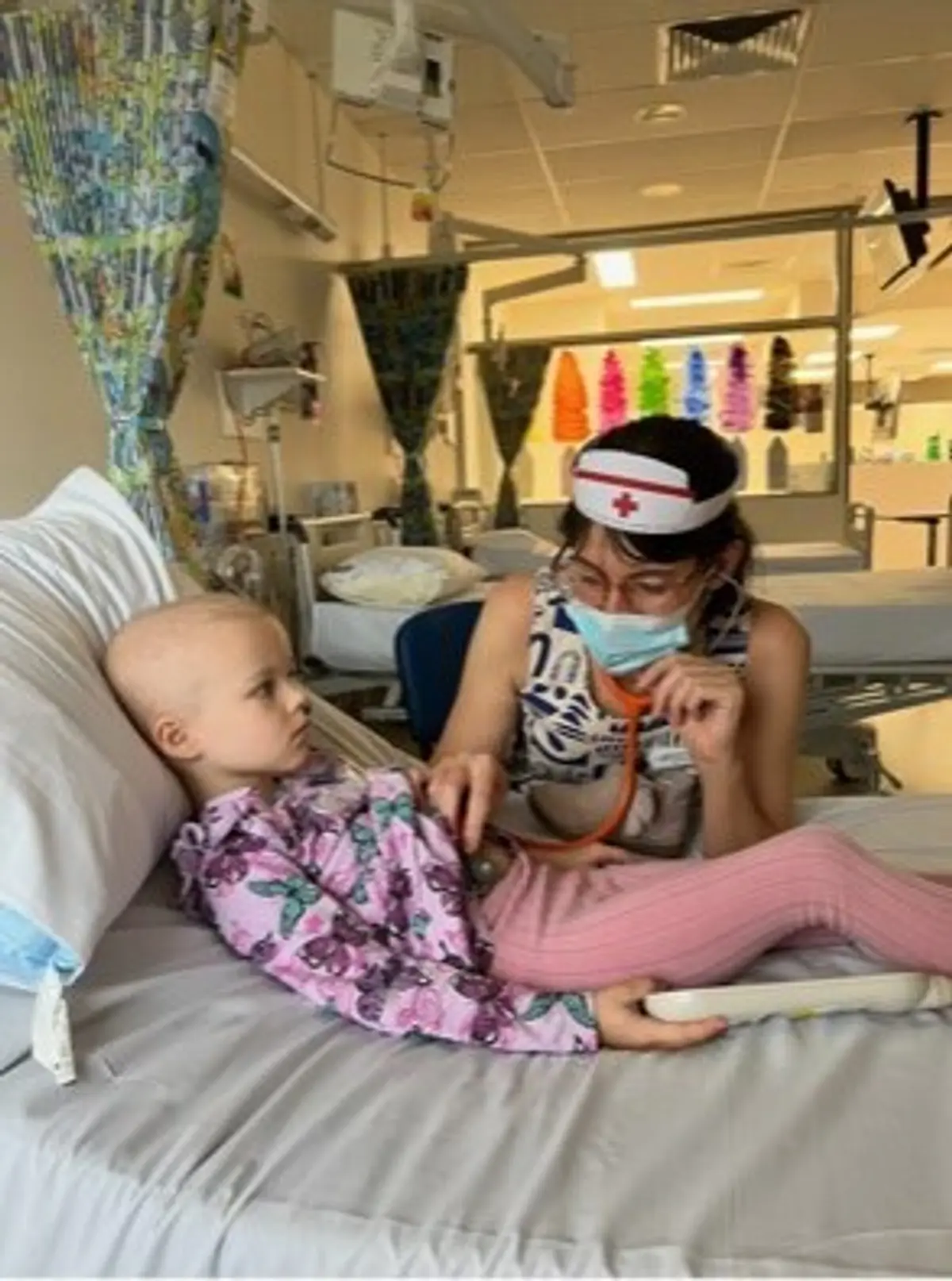 Wish child Manny visiting hospital