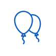 Icon of balloons in blue