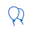 Icon of balloons in blue