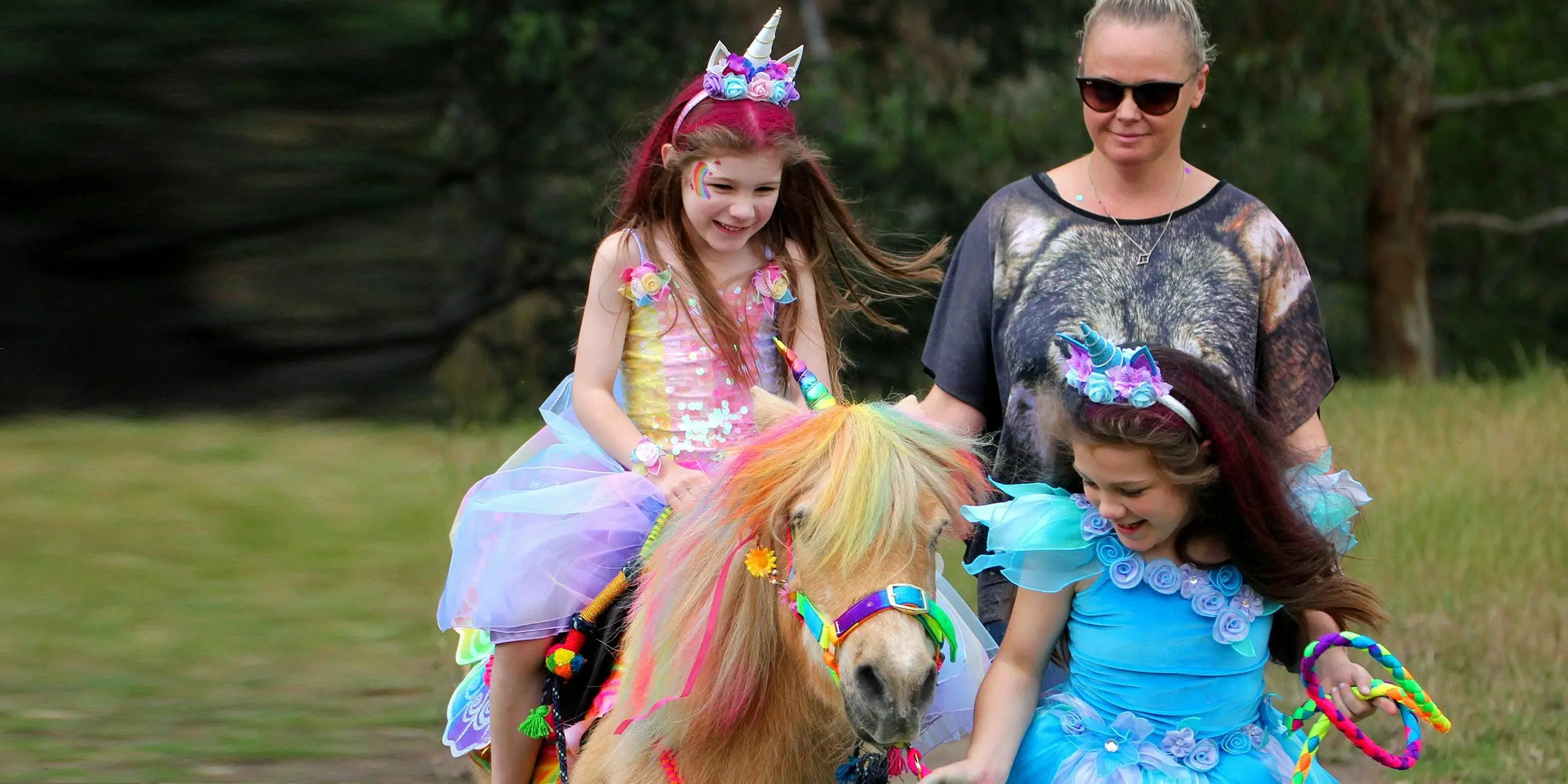 Make A Wish Australia Children's Charity - Abigail on her wish riding on a unicorn