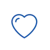 Icon of a heart symbol in blue