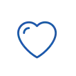 Icon of a heart symbol in blue