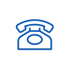 Icon of a telephone in blue