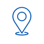 Icon of a location point in blue