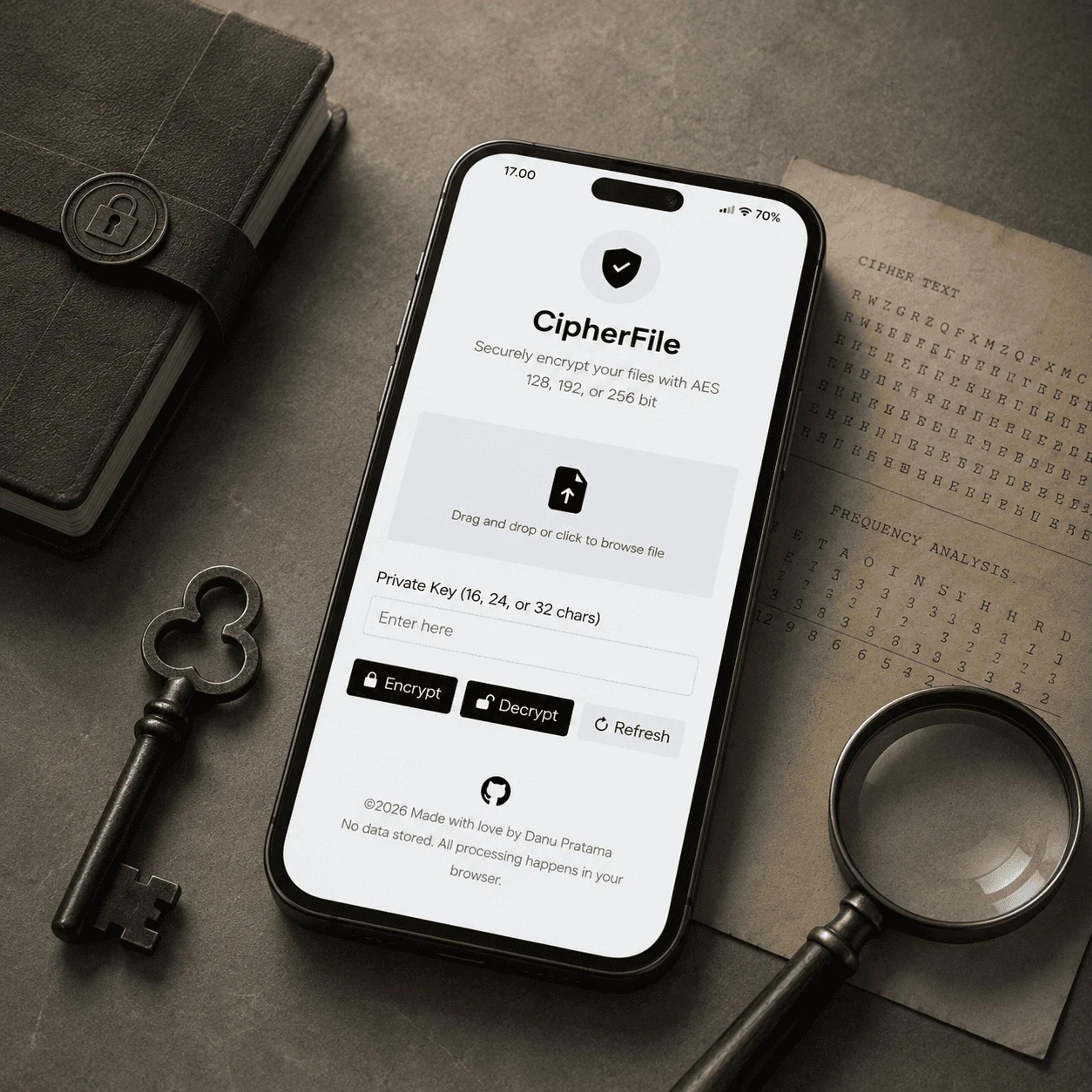 CipherFile by Danu Pratama as a Web Developer