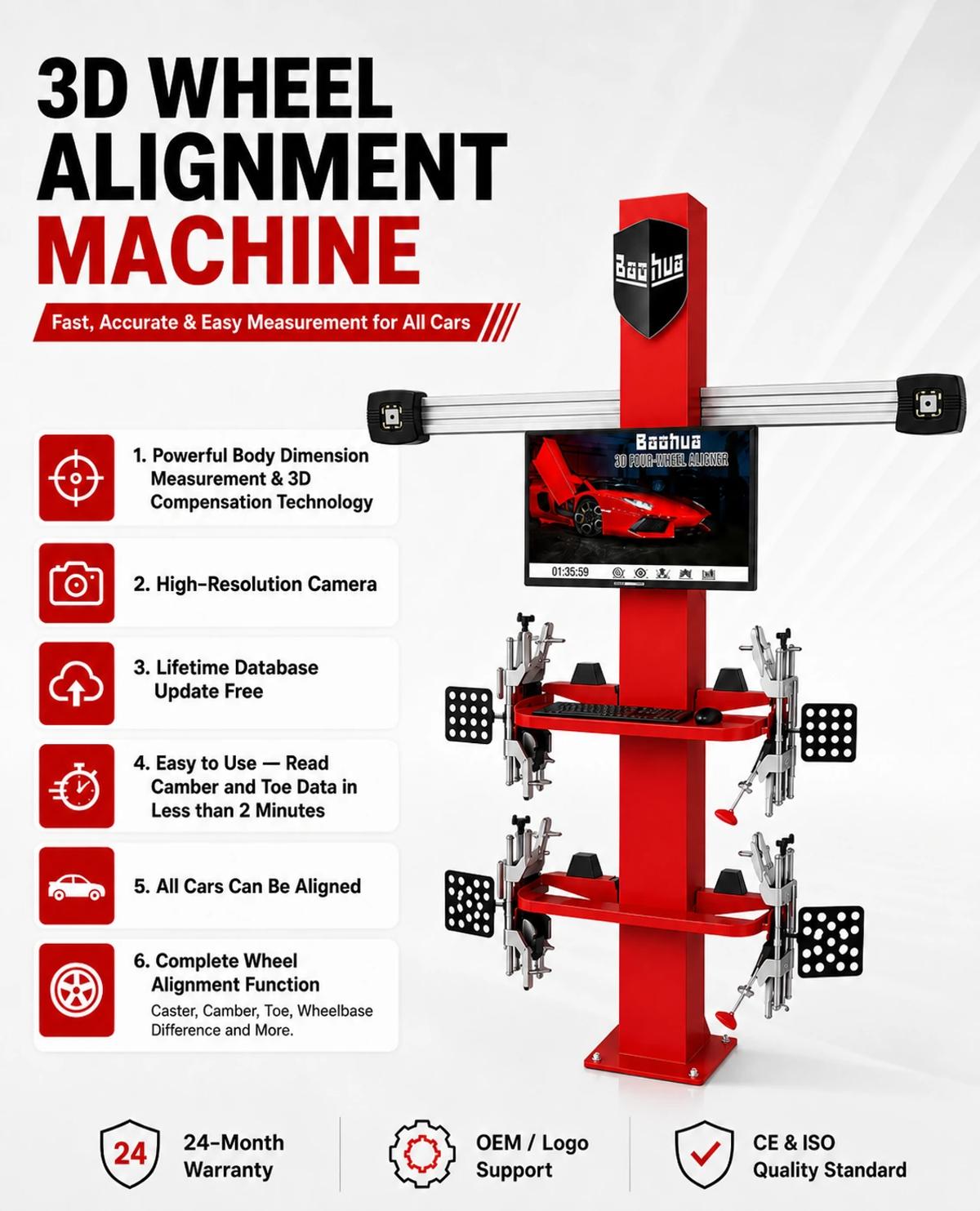 BAOHUA automatic 3D wheel alignment machine