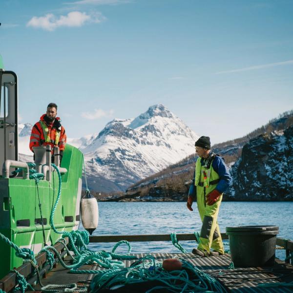 "Astrid Helene" ligger fortøyd hos Northern Lights Salmon.