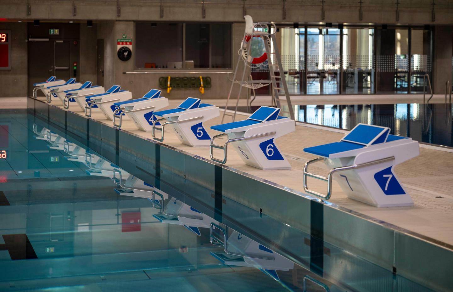 Startblokker til bassenget
