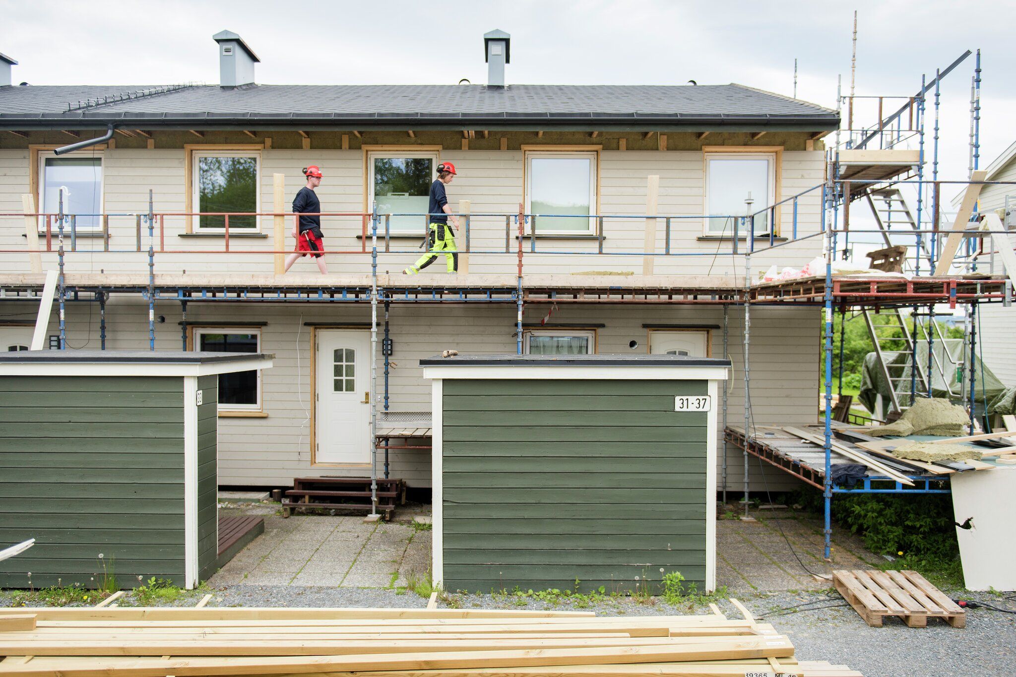 Rekkehus under oppussing