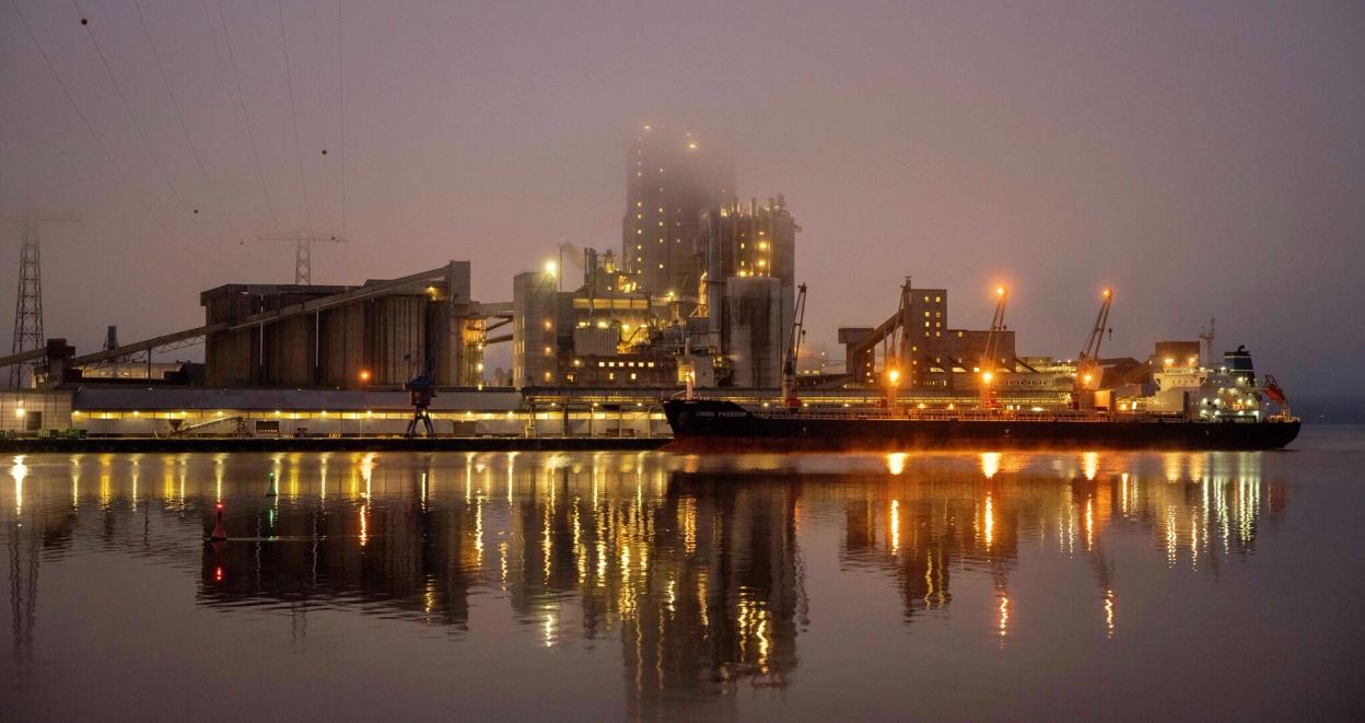 Fra havna på Herøya i Porsgrunn