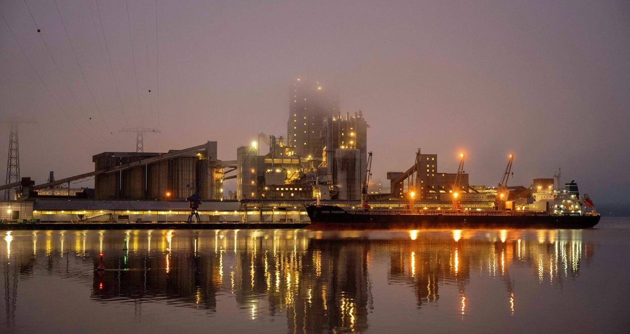 Fra havna på Herøya i Porsgrunn