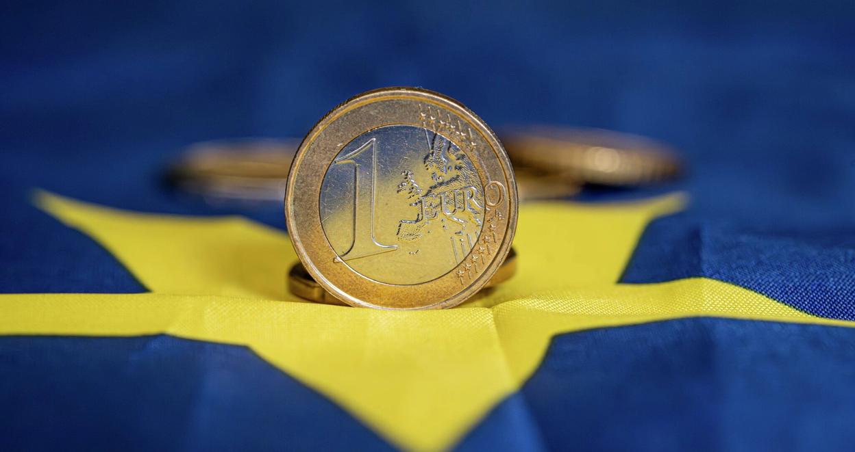 Euro på EU-flagg