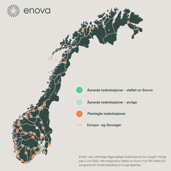 Status for underveislading for tunge kjøretøy i april 2025