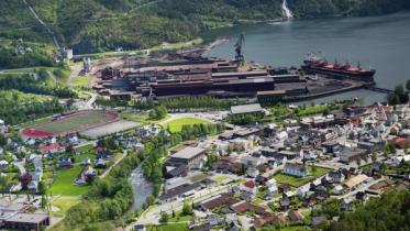 Oversiktsbilde over anlegget på Sauda