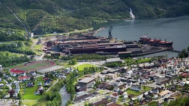 Oversiktsbilde over anlegget på Sauda