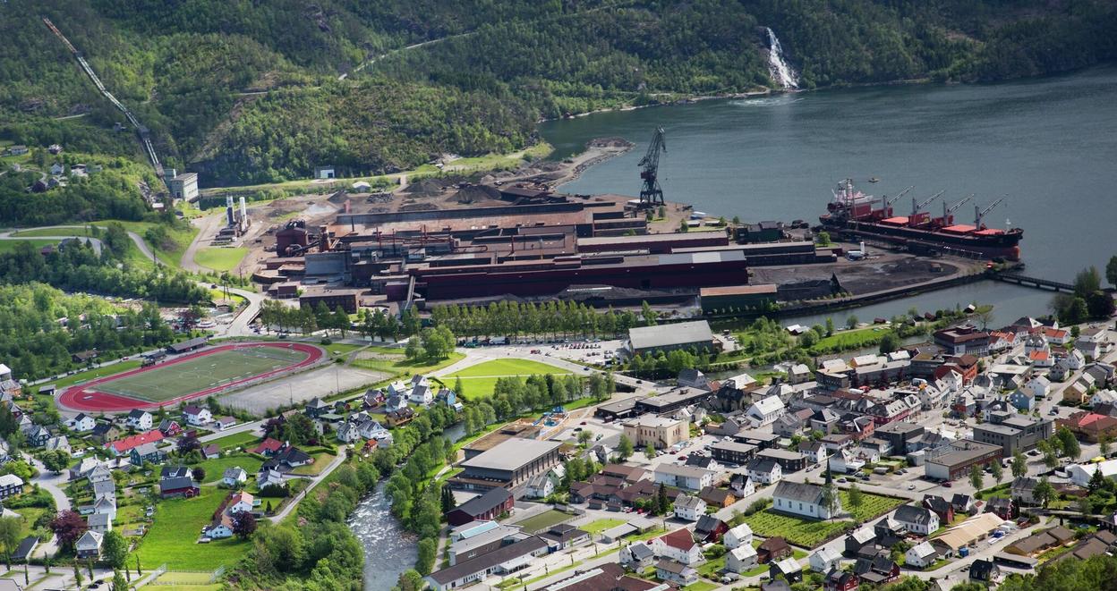 Oversiktsbilde over anlegget på Sauda