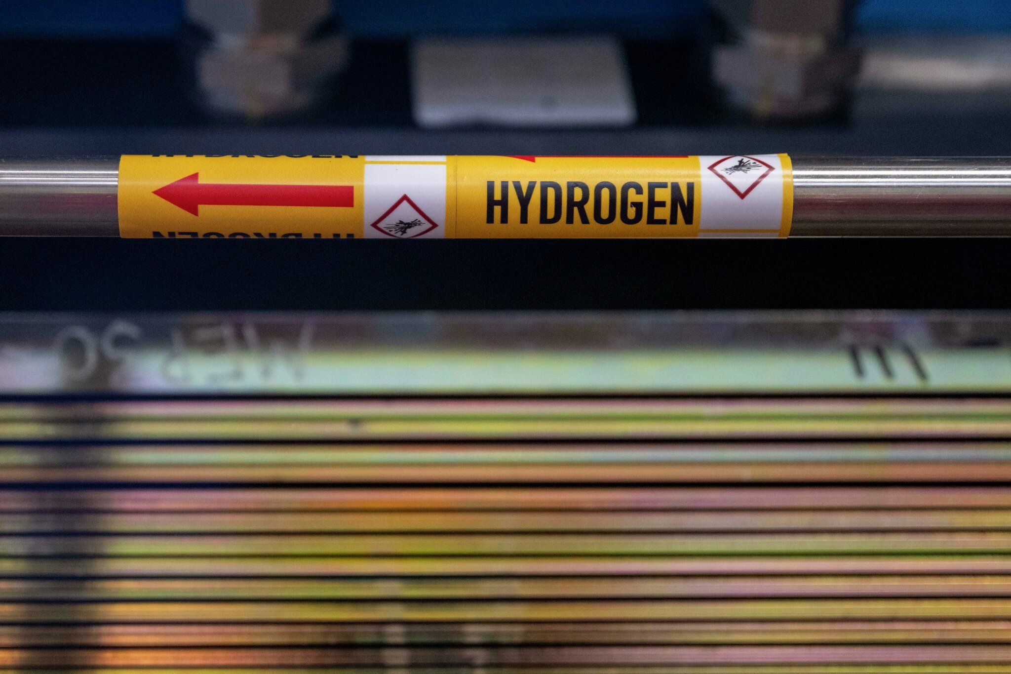 Rør som det står hydrogen på