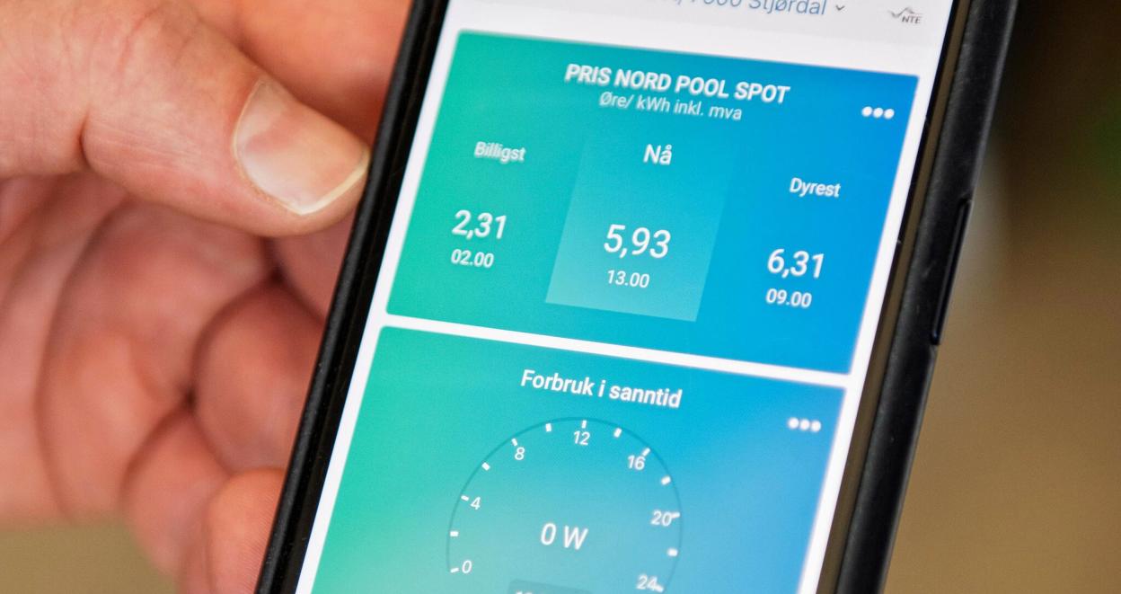 En energiapp på telefonen