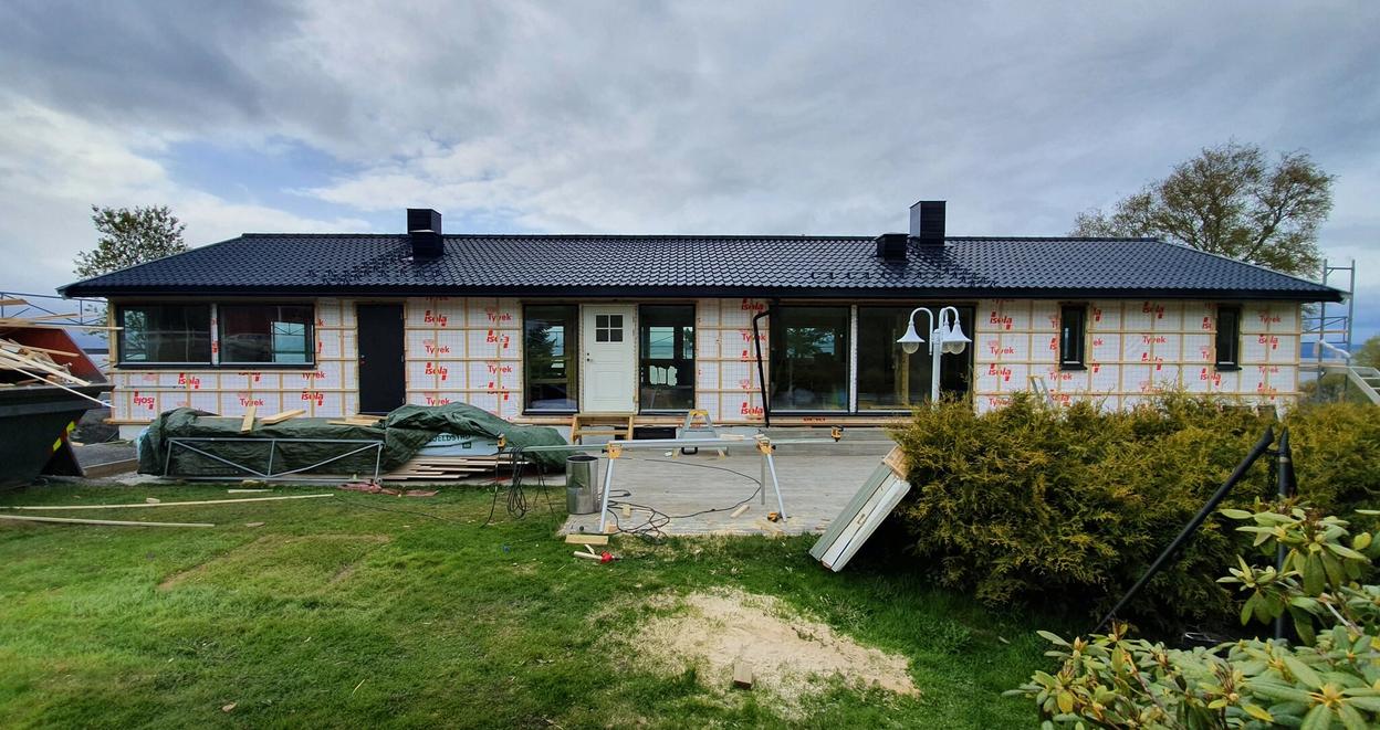 Et hus under total renovering