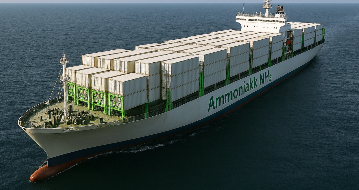 3d-illustrasjon av et ammoniakkfartøy