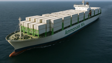 3d-illustrasjon av et ammoniakkfartøy