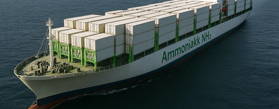 3d-illustrasjon av et ammoniakkfartøy